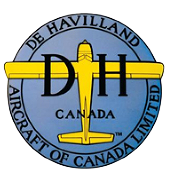 De Havilland Logo, featuring a DH inside of the outline of a plane.