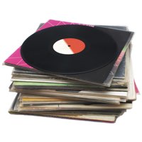 Stack of vinyl records