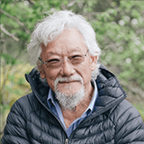 Portrait of David Suzuki in puffer jacket